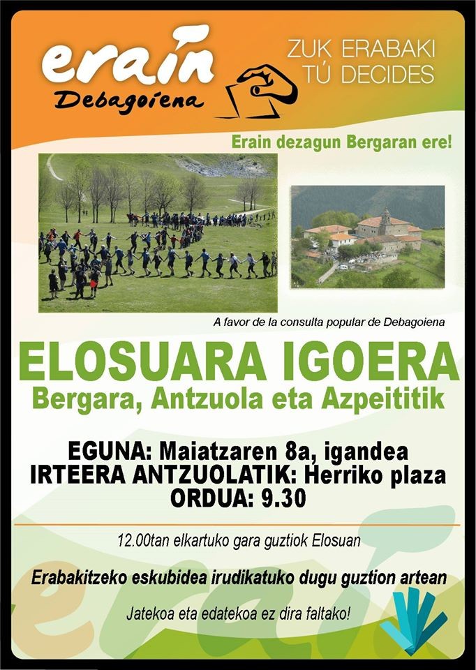 Azken sinadurak batzeko Elosura irteera antolatu du Erain Debagoienak  