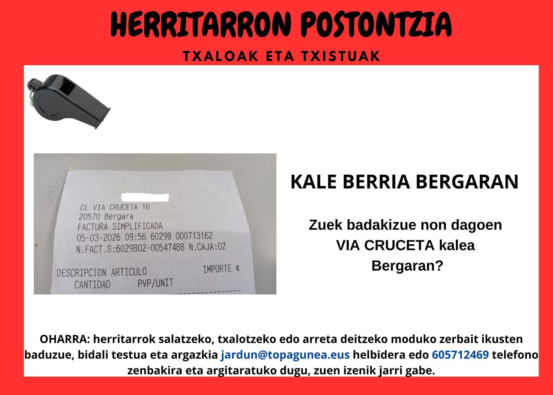 Nork ezagutzen du kale hau Bergaran?