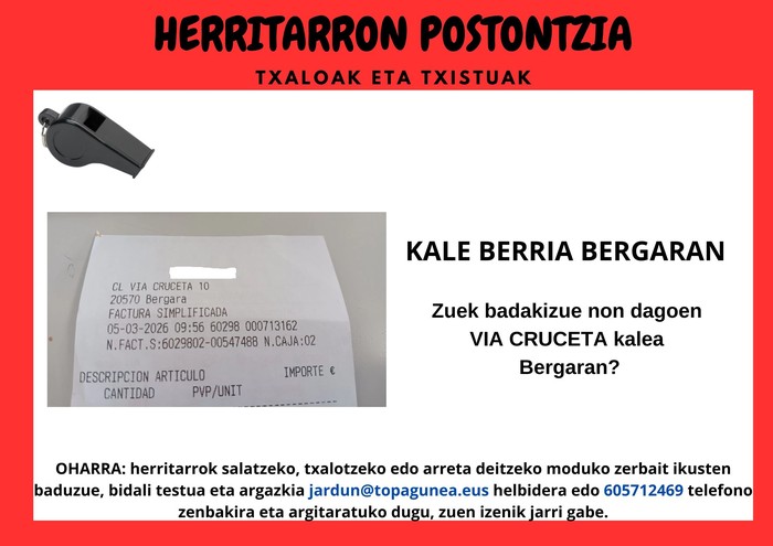 Nork ezagutzen du kale hau Bergaran?