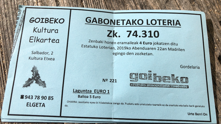 Goibekok urtarrilaren 2an, 3an, 4an egingo ditu Gabonetako loteriari egokitutako itzulketak