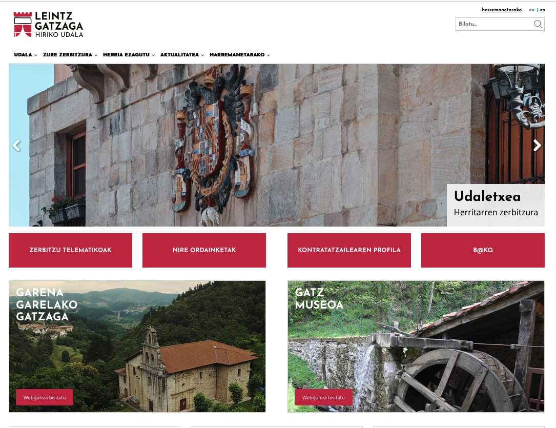 Webgune berria du Gatzagako Udalak, erraz eta intuizioz aritzeko