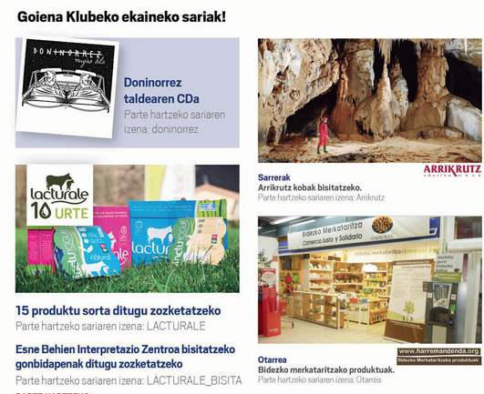Ekaineko sariak lortzeko azken aukera