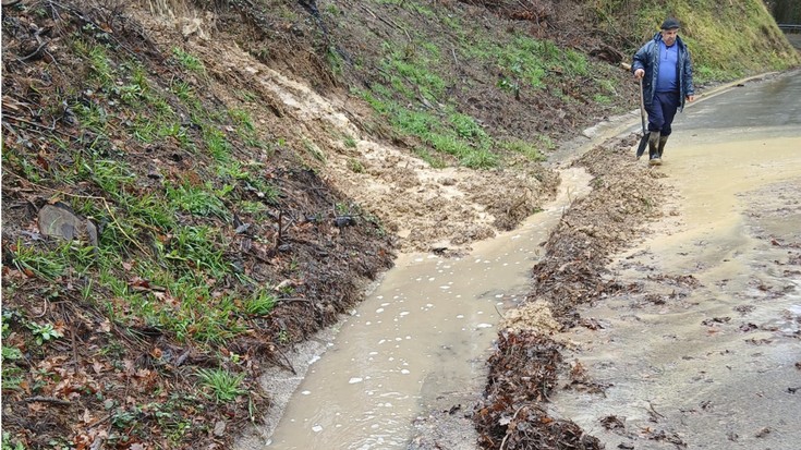 Egunotako euriteek eta haizeteek hainbat kalte eragin dituzte Aramaion