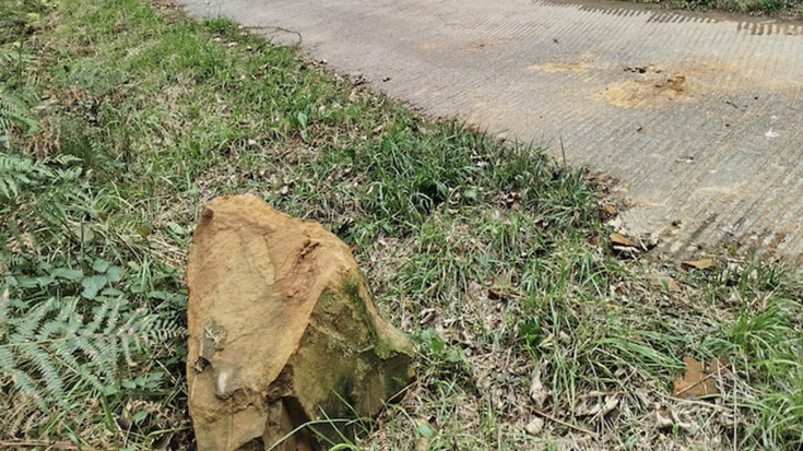 Harritzarra erori da Azulako bidera, eta arriskua sortu