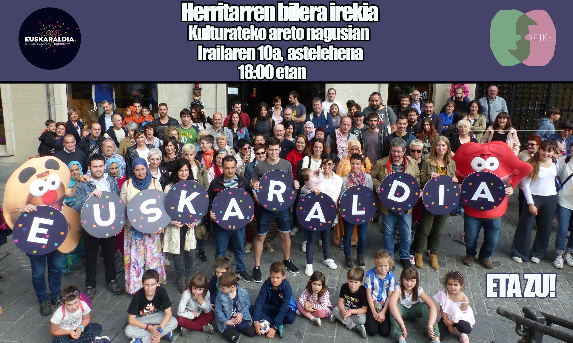 Euskaraldia herritarrei azaltzeko batzarra, astelehenean