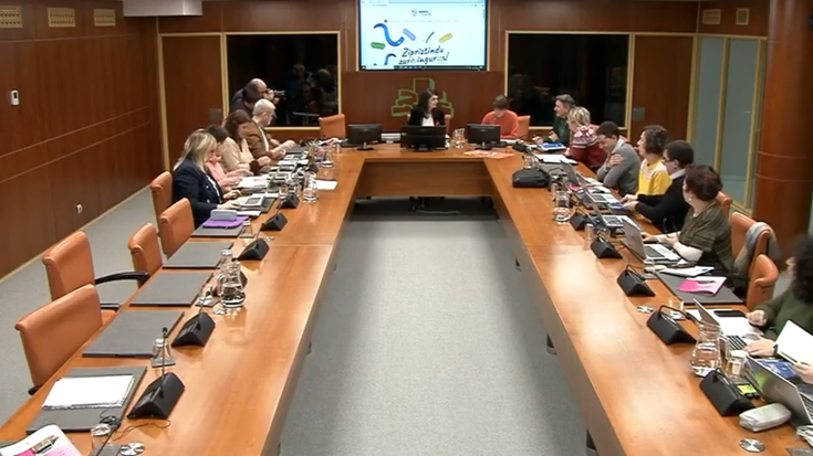 Bizipoza Elkartea Eusko Legebiltzarreko Hezkuntza Batzordean izan da proiektuaren berri ematen