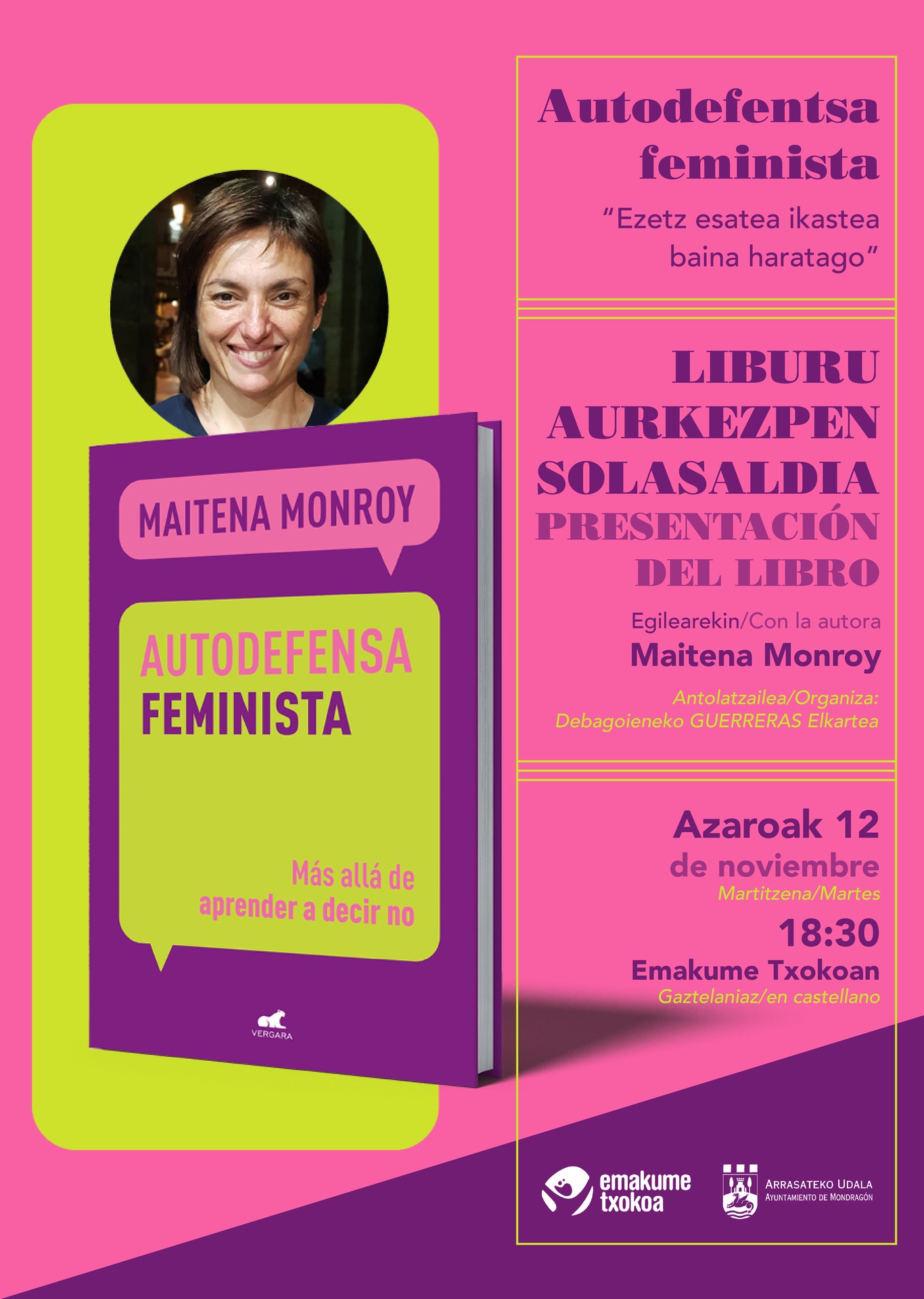 Liburu aurkezpen solasaldia: "Autodefentsa feminista. Ezetz esatea ikastea baina haratago"