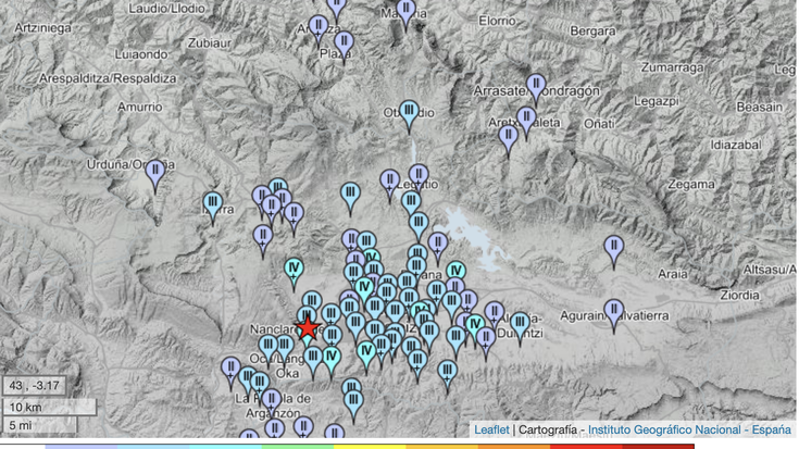 4 graduko lurrikara izan da Araban, eta Leintz bailaran ere nabaritu da