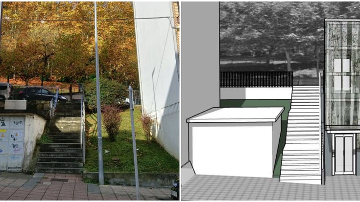 Igogailu publikoa jartzeko lanak hasi dituzte, San Pedro auzoa irisgarriago egiteko