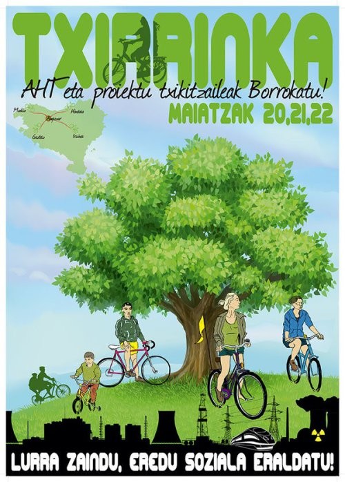 Bergara elkargunea izango da AHTren aurkako bizikleta martxan