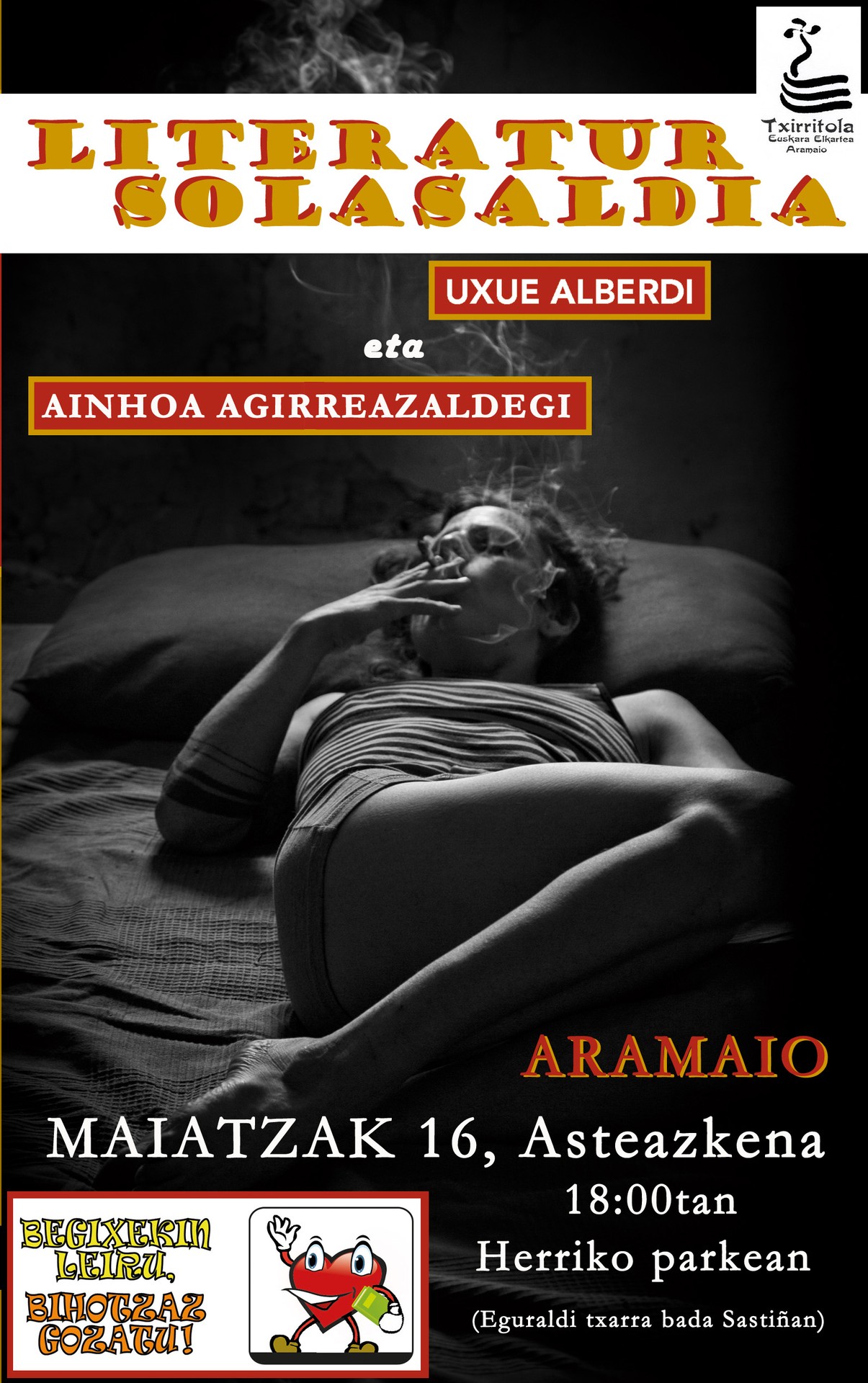 Agirreazaldegi eta Alberdi izango dira literatur solasaldian
