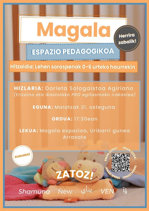 0-6 urteko haurren lehen sorospenei buruzko formazio saioa antolatu du Magalak