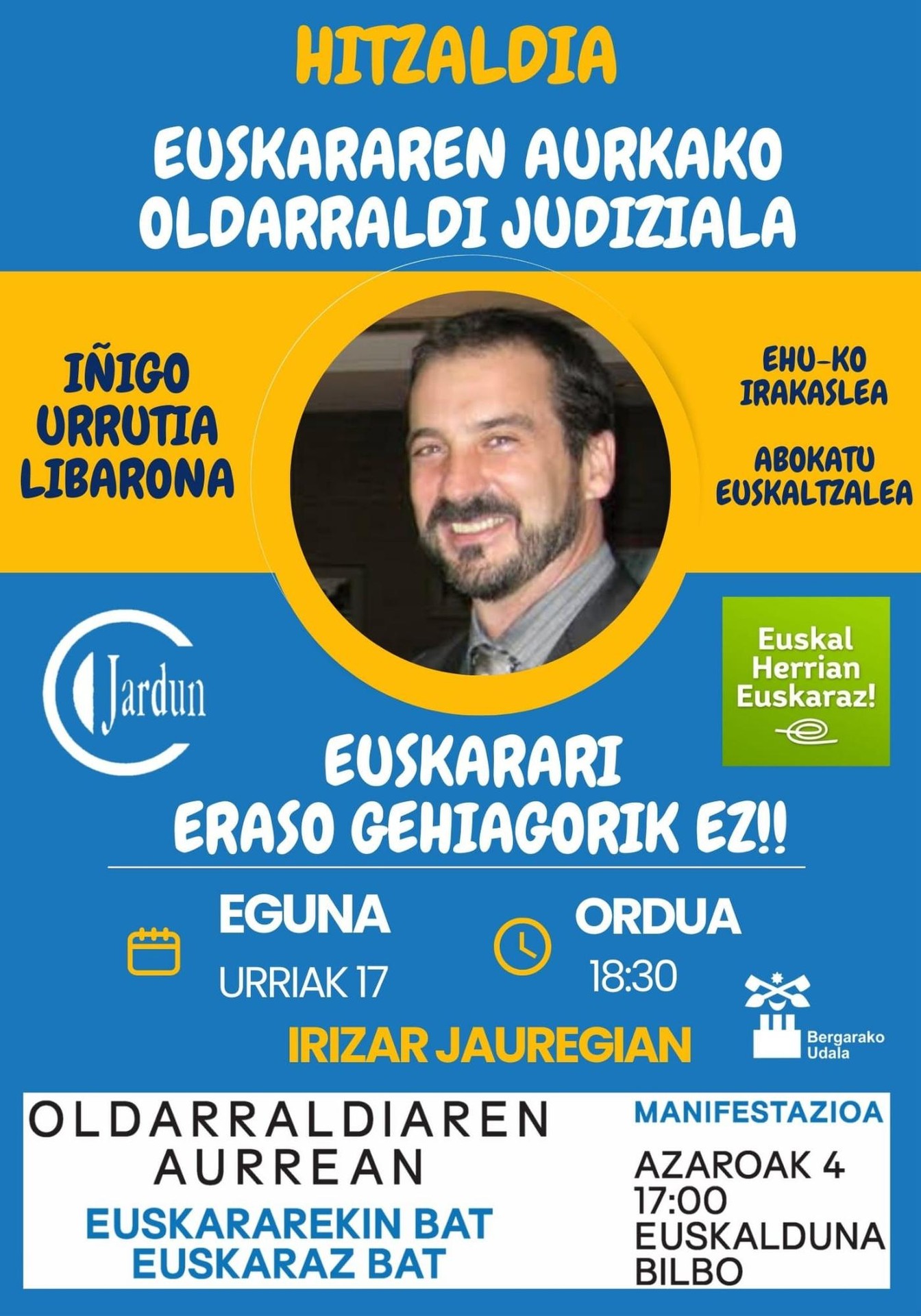 HITZALDIA,  EUSKARAREN AURKAKO OLDARRALDI JUDIZIALA