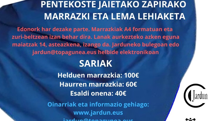 PENTEKOSTE JAIETAKO ZAPIRAKO MARRAZKI ETA LEMA LEHIAKETA
