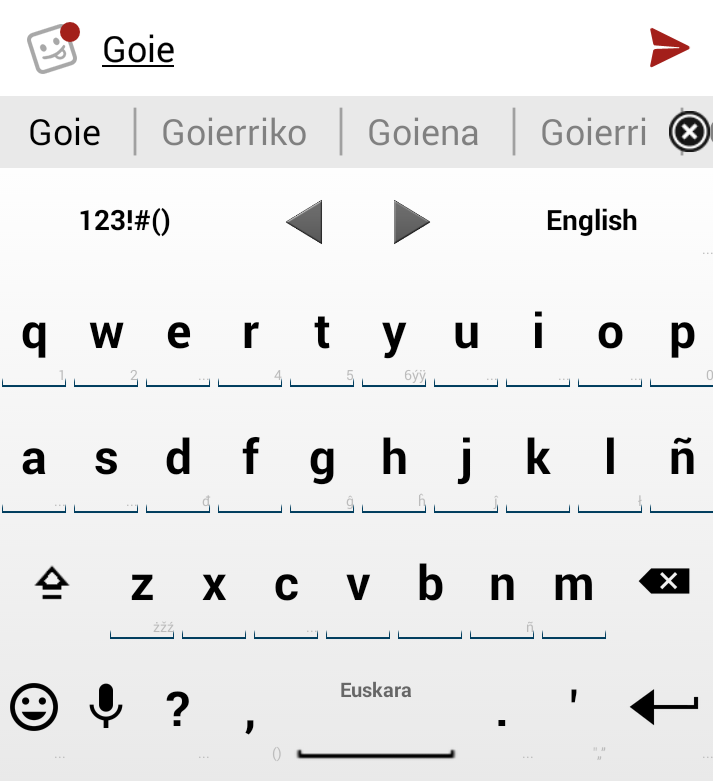 Android gailuek ba al dakite euskaraz idazten?
