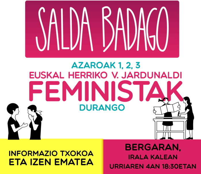 Euskal Herriko V. jardunaldi feministetan parte hartzeko deia egin dute Martxanterek