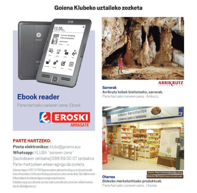 Goiena Klubeko uztaileko zozketak