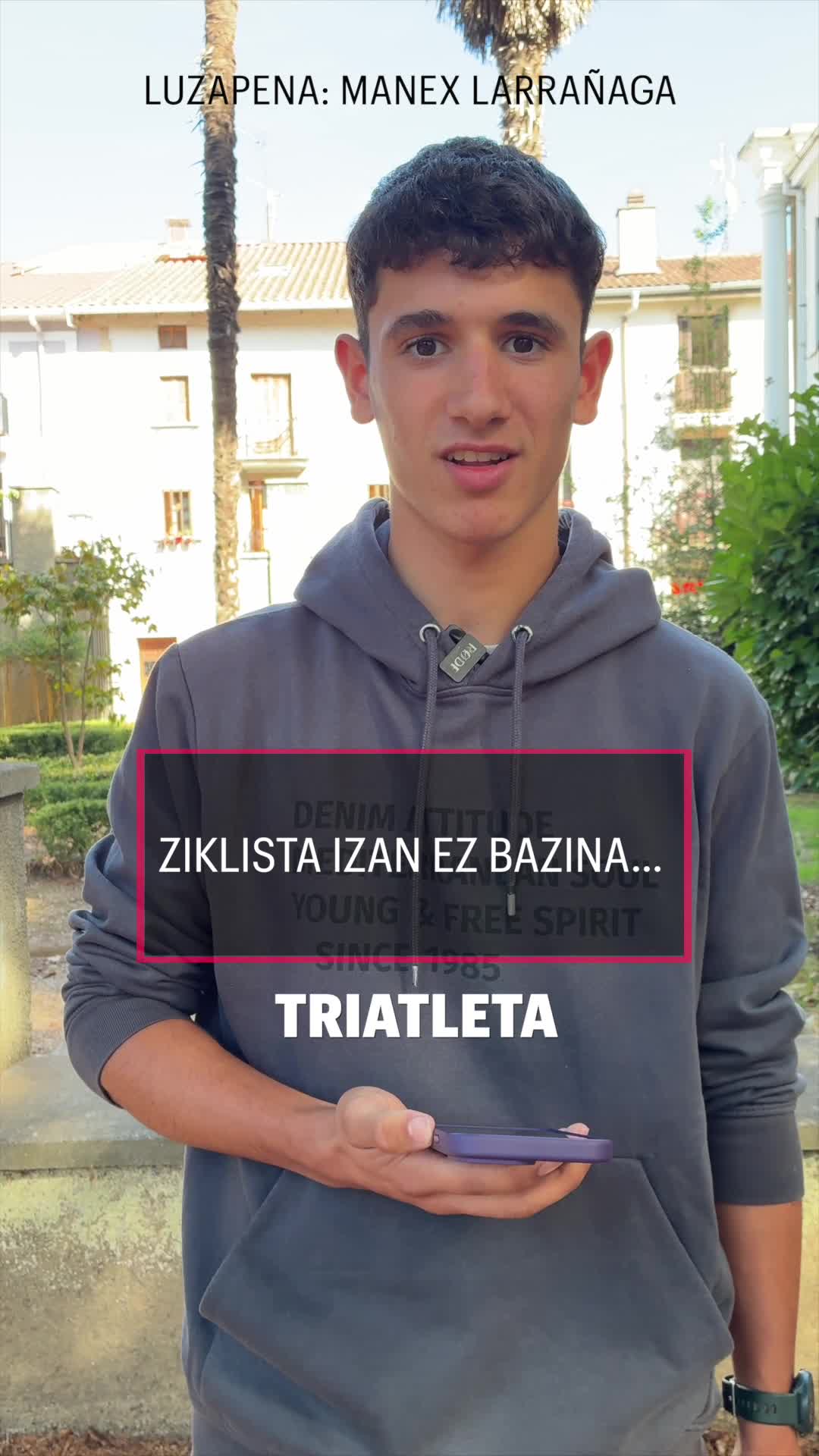 Manex Larrañaga, bizikleta gainean gustura