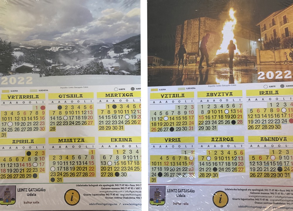 Bitan banatutako egutegiak, etxez etxe banatzeko gertu
