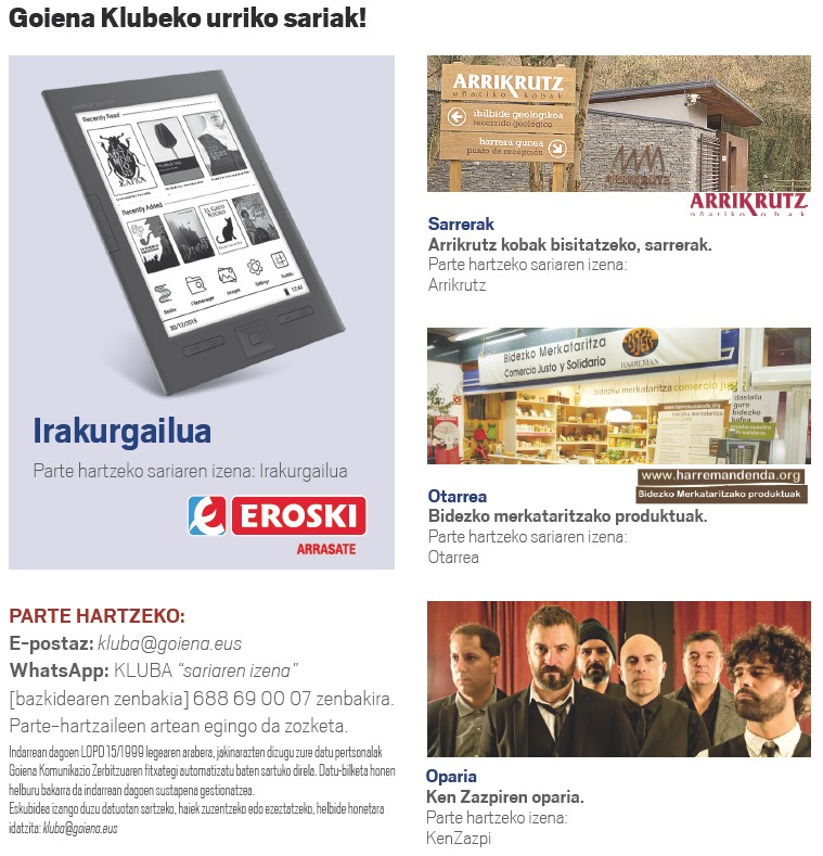 Hauek dira urriko sariak!