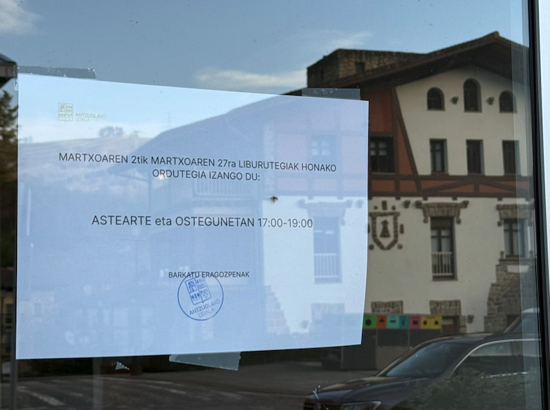 Udal liburutegia astearte eta ostegun arratsaldeetan bakarrik egongo da irekita martxoan
