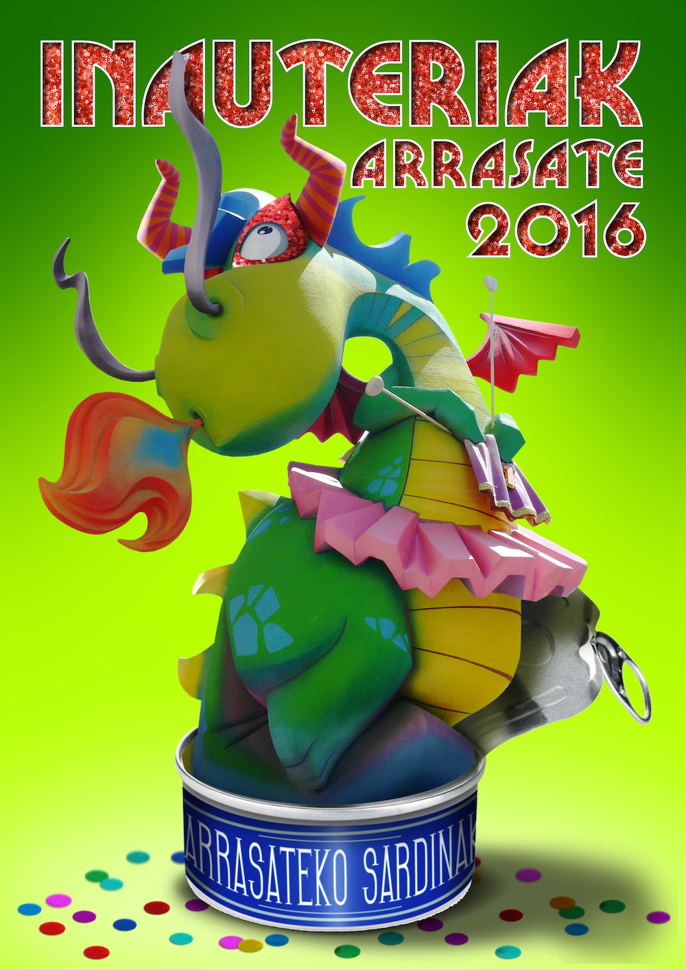 Arrasatek badauka 2016ko Aratusteak iragartzeko kartela