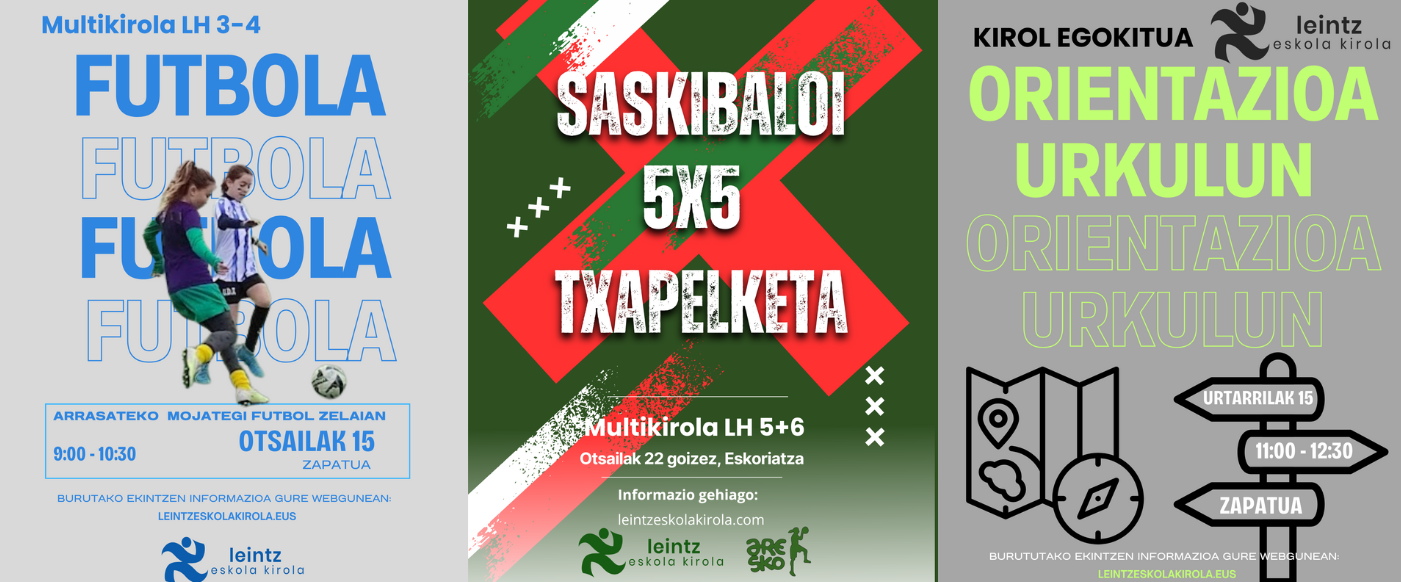 Hainbat ekintza izango dira zapatu honetan!