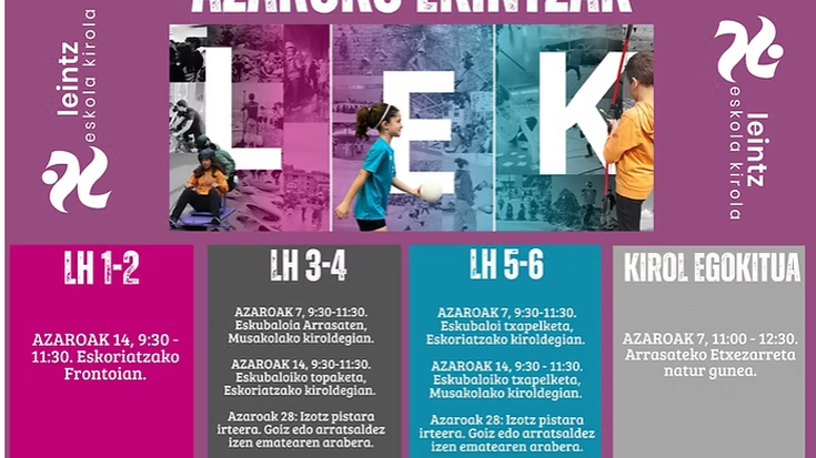 Ikasturtea gogotsu hasi dugu eta eta azaroa ekintzaz beteta dator!