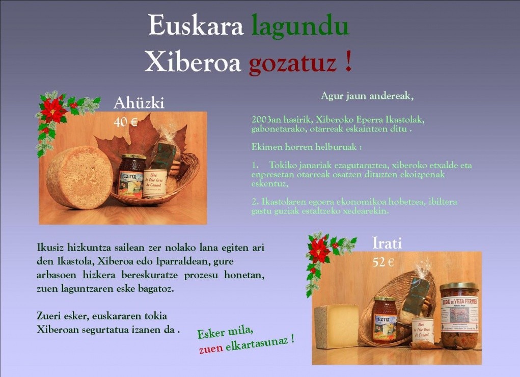 Xiberoko ikastolen aldeko otarreak eskura