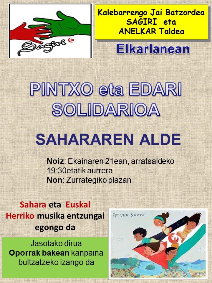Sagiri eta Anelkar,  'Oporrak Bakean' kanpainaren alde