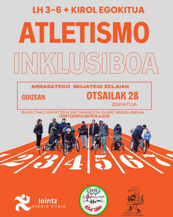 Atletismo inklusiboko topaketa ospatuko dugu larunbat honetan !