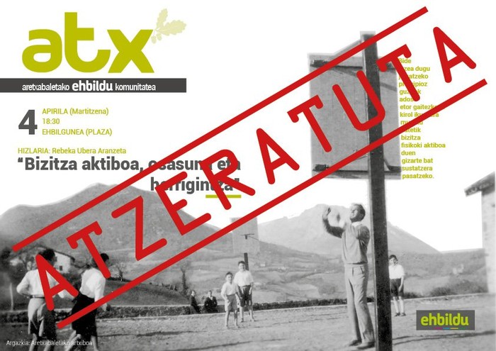 Rebeka Ubera ematekoa zen hitzaldia atzeratu egin dute