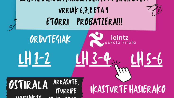 Gaur hasiko dira Leintz Eskola Kiroleko saioak!