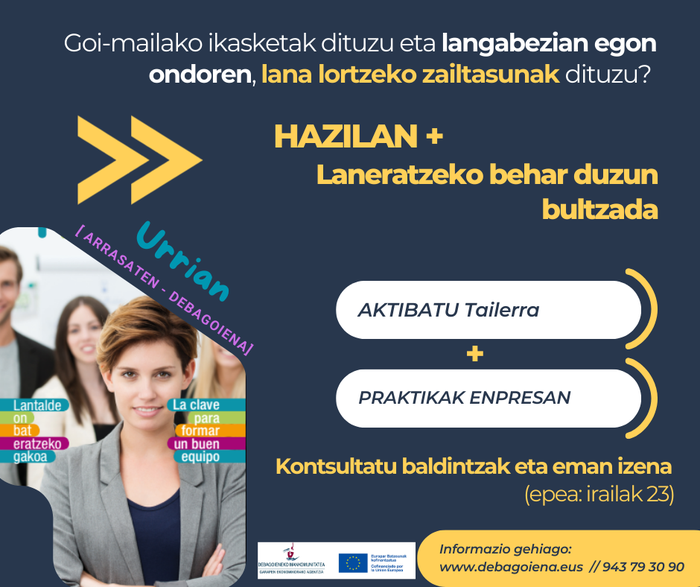 HAZILAN+ programan izena emateko epea irailaren 23ra arte luzatu da