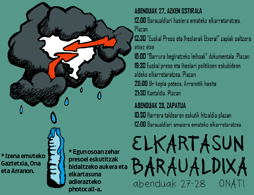 Presoekiko elkartasun baraualdia egingo dute Oñatin egubakoitzetik zapatura