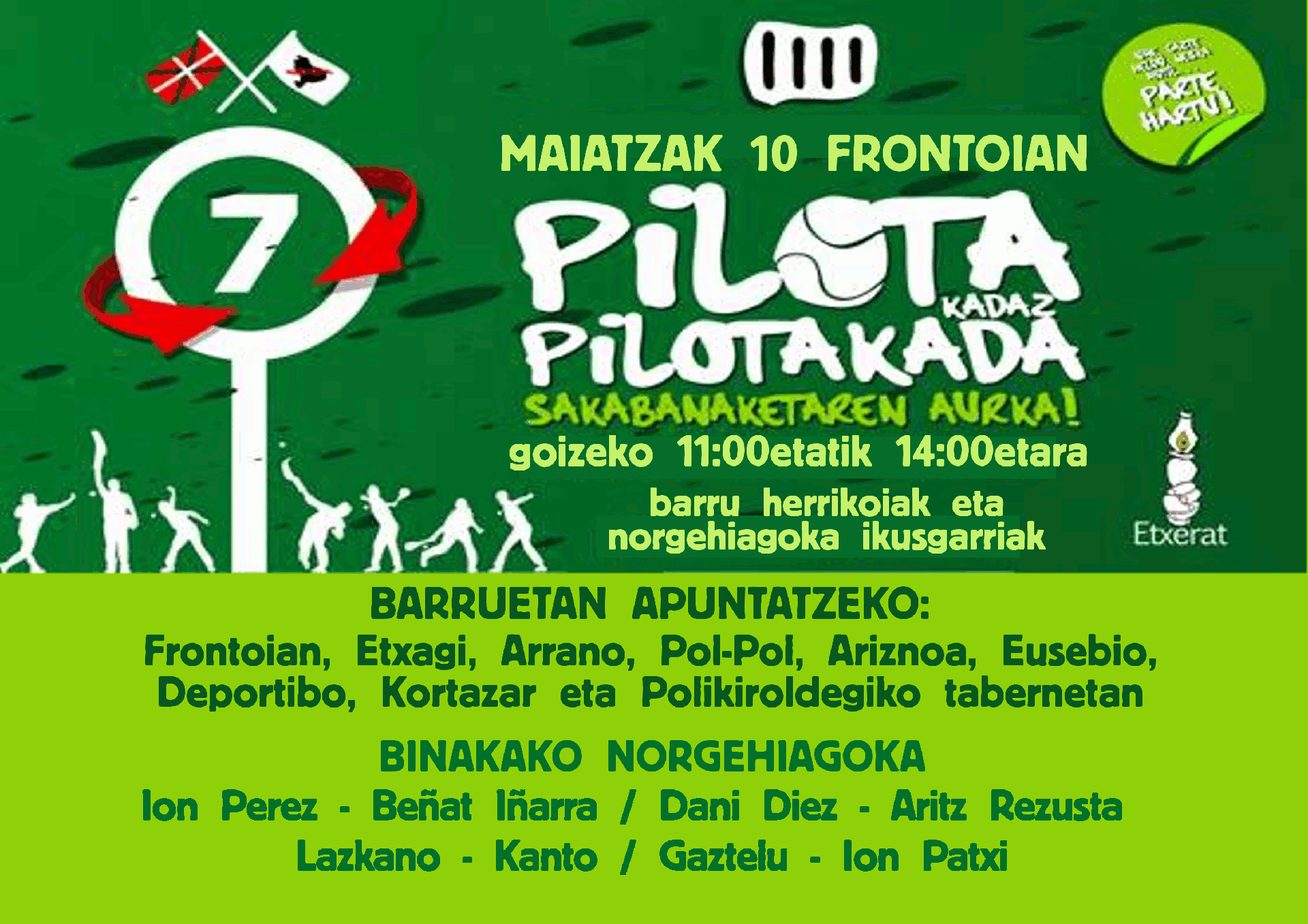 Pilotakadaz pilotakada ekimenaren kartela
