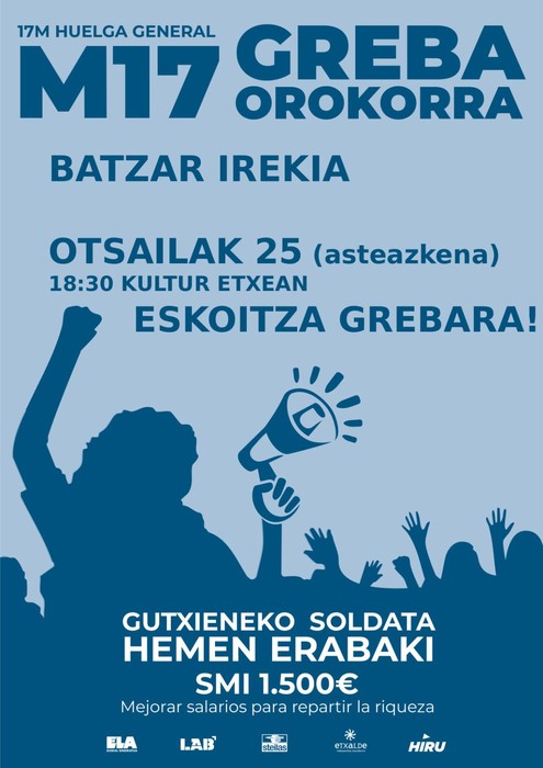 Batzar irekia: M17 Greba Orokorra