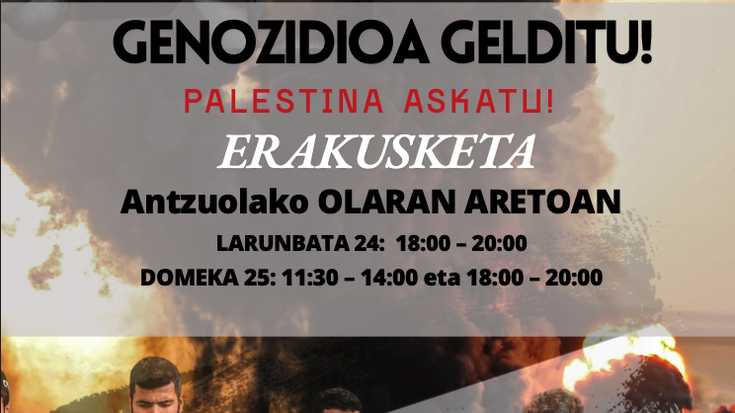 'Genozidioa gelditu! Palestina askatu!'
