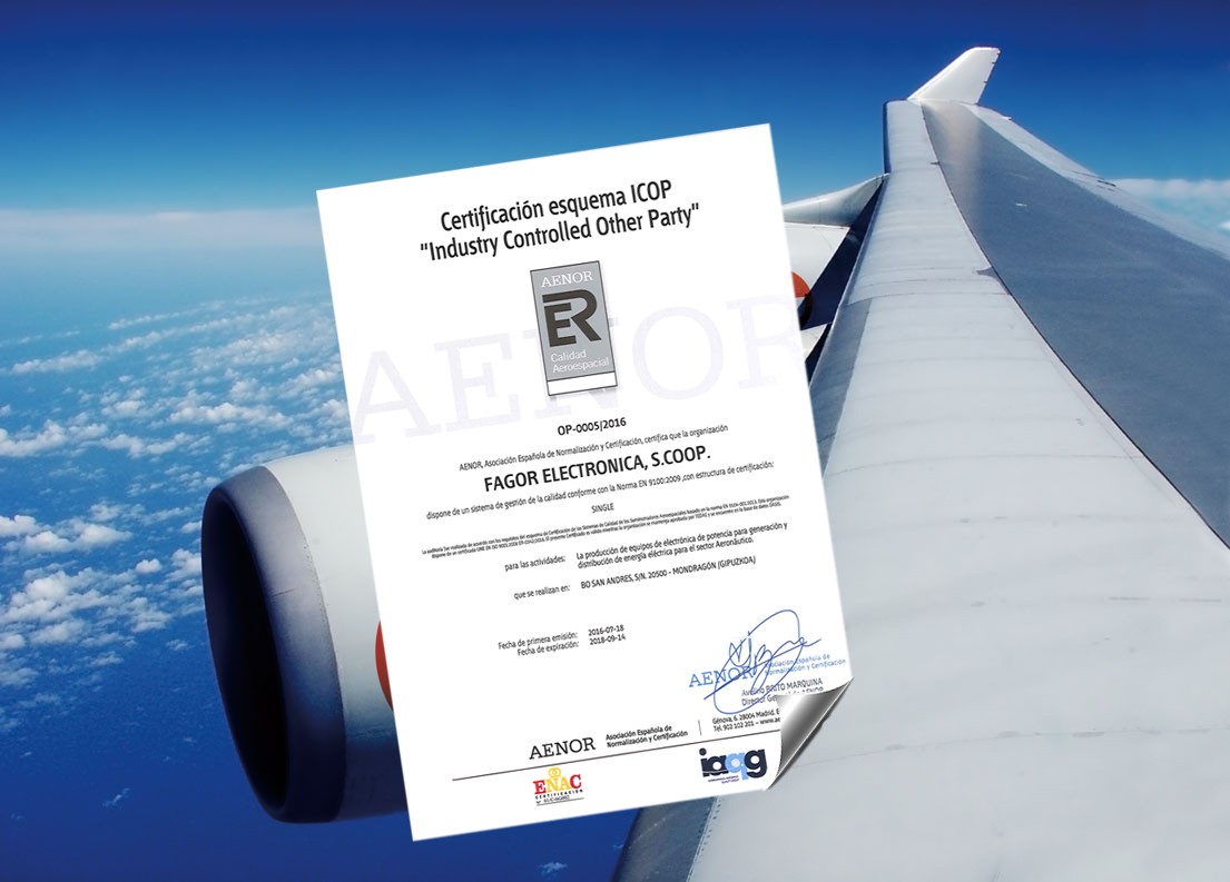 Aeronautikako bi kalitate-ziurtagiri lortu ditu Fagor Electronicak