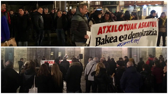 Sortuko lau kideren atxiloketa gaitzesteko elkarretaratzeak egiten ari dira egunotan