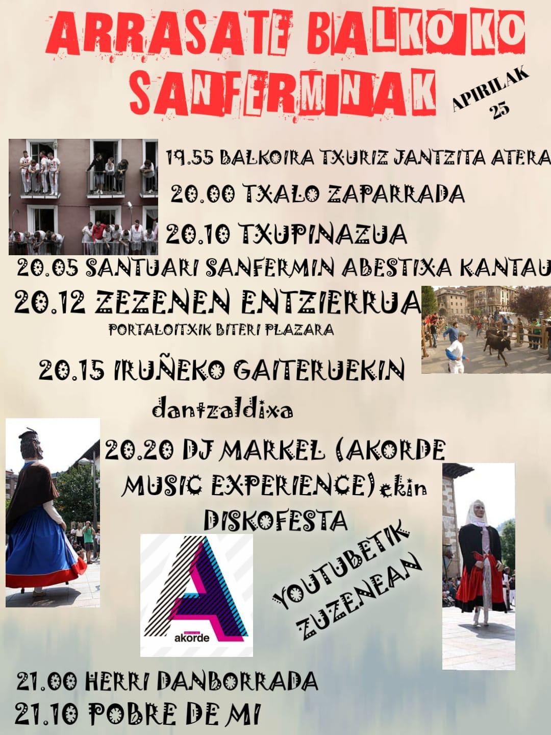 Balkoiko Sanferminak ospatuko dituzte bihar Arrasaten