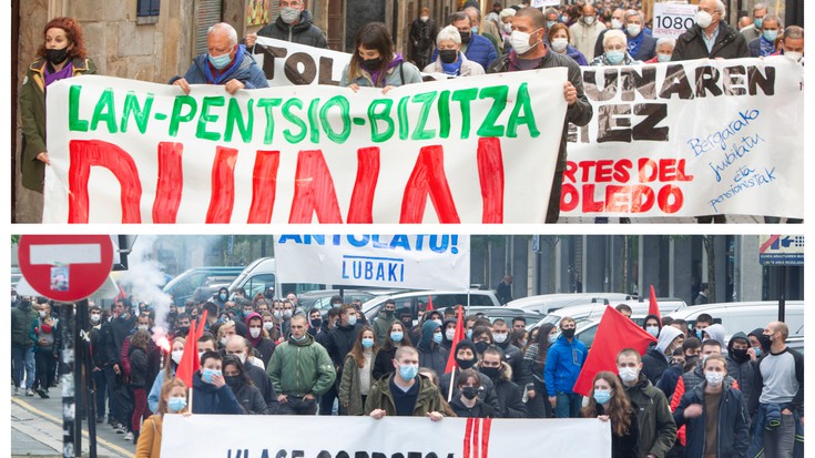 Manifestazio jendetsuak eta zaratatsuak Bergaran, Maiatzaren Lehenean