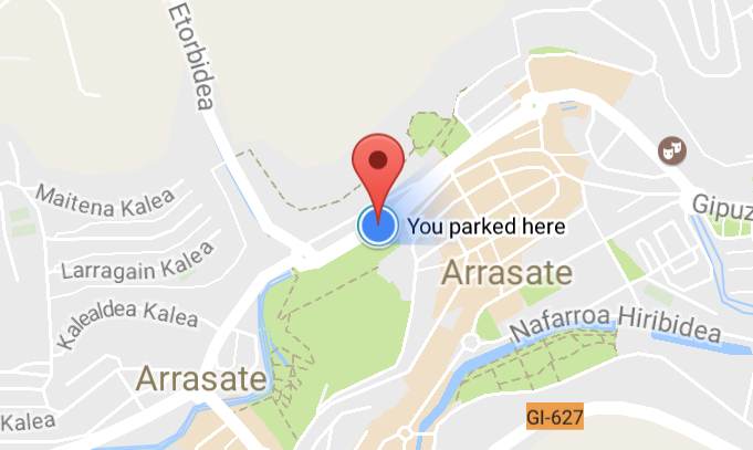 Autoa aparkatu den tokia gogorarazteko aukera, Google maps-en funtzio berrien artean