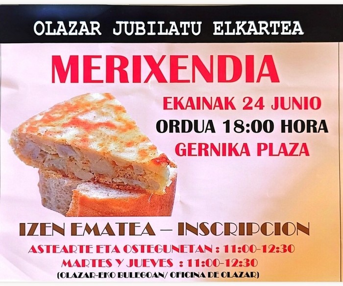 Olazar Jubilatu Elkartean merixendia