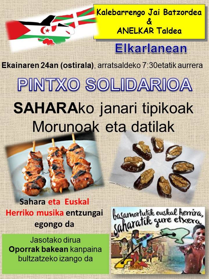 Kalebarrengo jaietan pintxo solidarioa