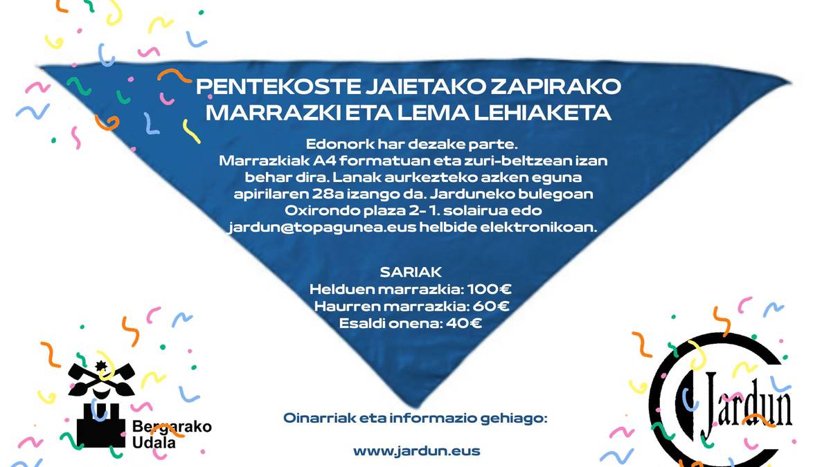 Pentekoste jaietako zapirako marrazki eta lema lehiaketa
