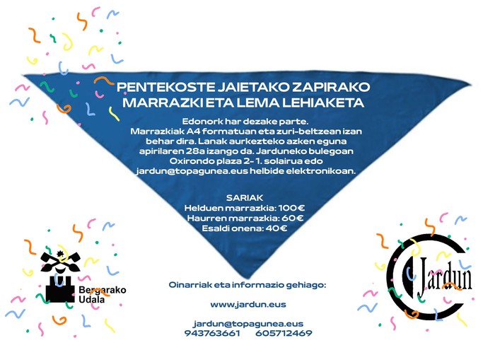 Pentekoste jaietako zapirako marrazki eta lema lehiaketa