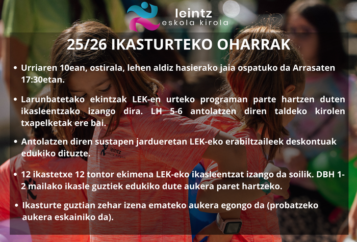 ESKOLA KIROLEAN IZENA EMATEKO AZKEN EGUNAK
