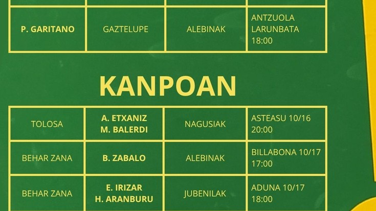 OLALDE ELKARTEKO PILOTARIEN PARTIDUAK