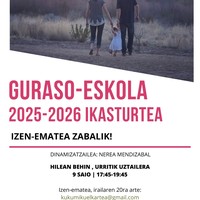 2025/26 ikasturteko Guraso Eskolako izen ematea zabalik
